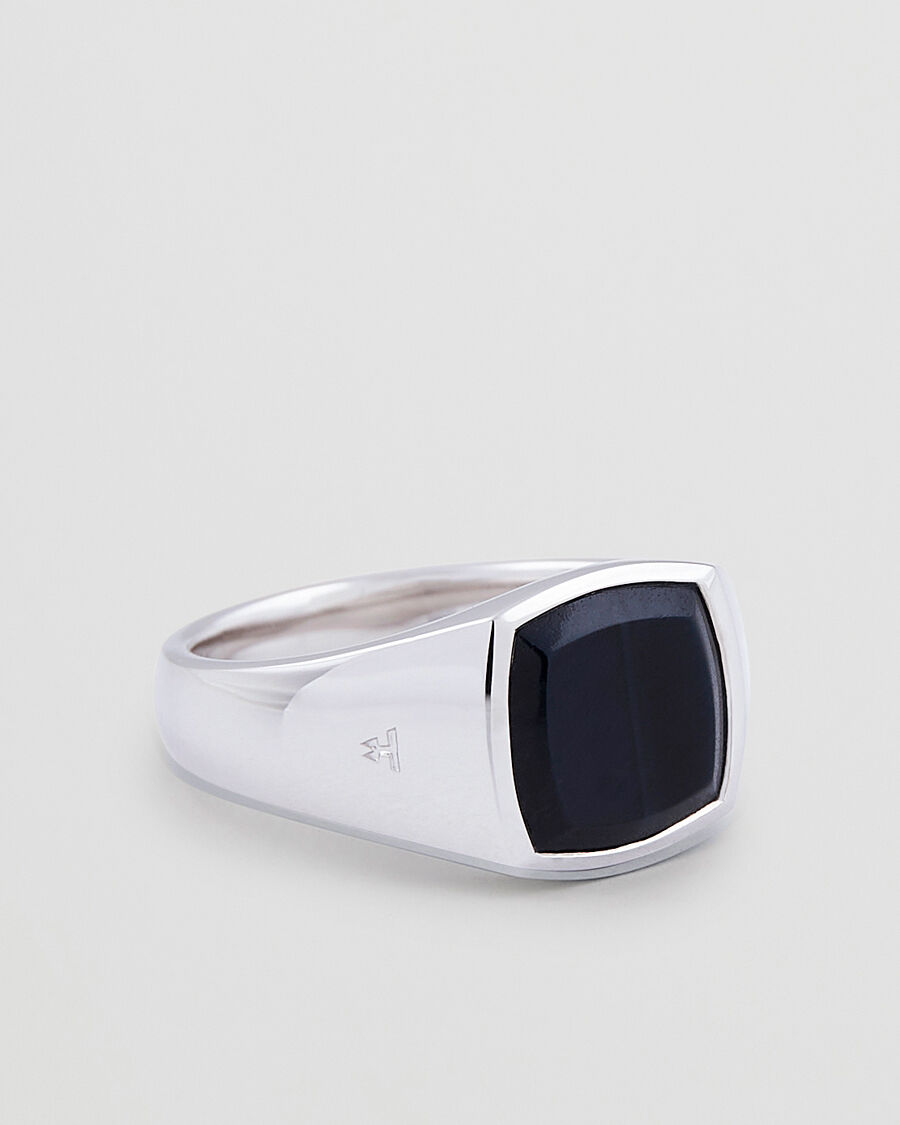 Tom Wood Kay Ring Blue Hawk Eye men L Sølv
