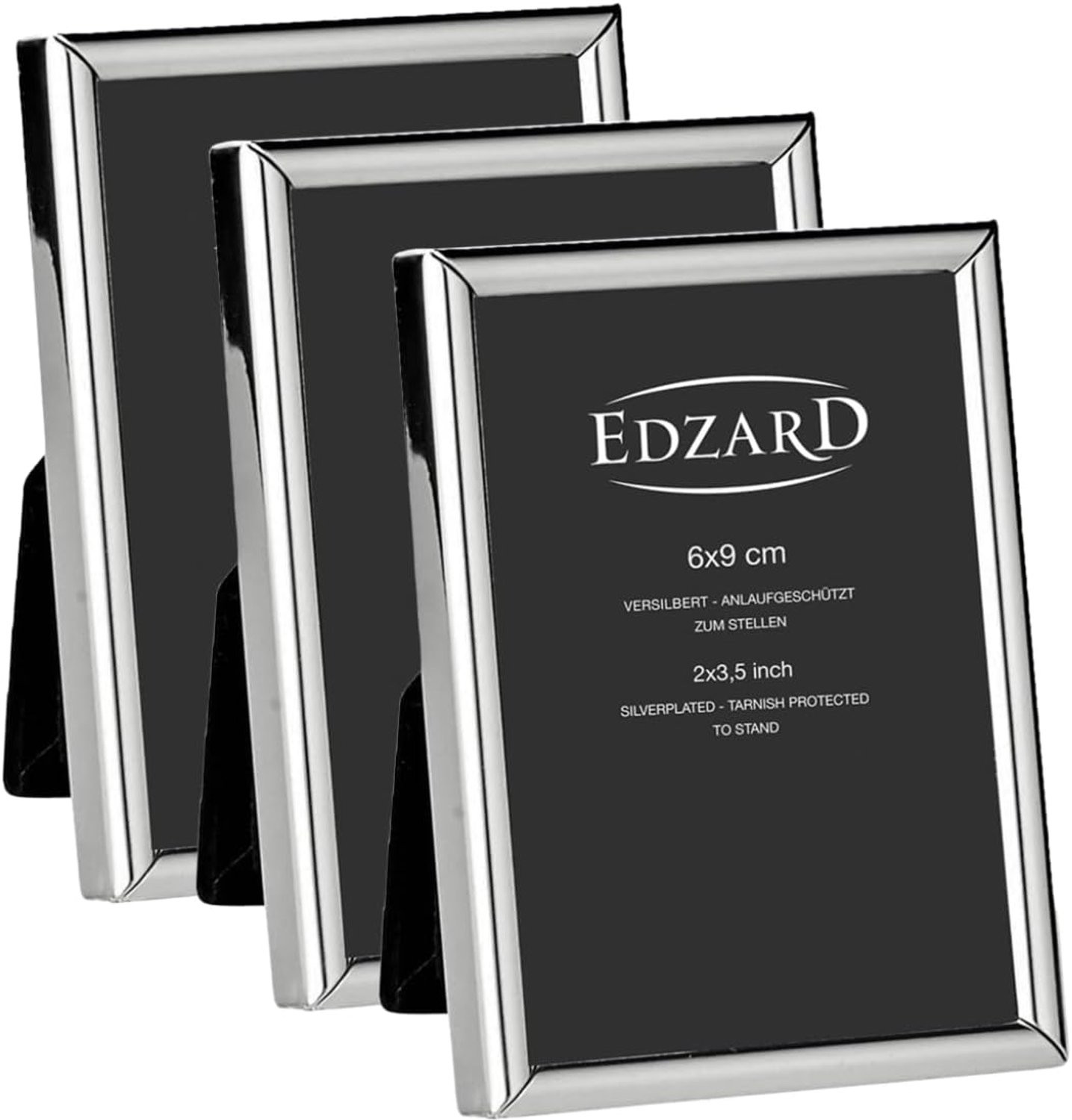 Set van 3 zilverkleurige fotolijsten 6x9 cm - Aantastingsbestendig
