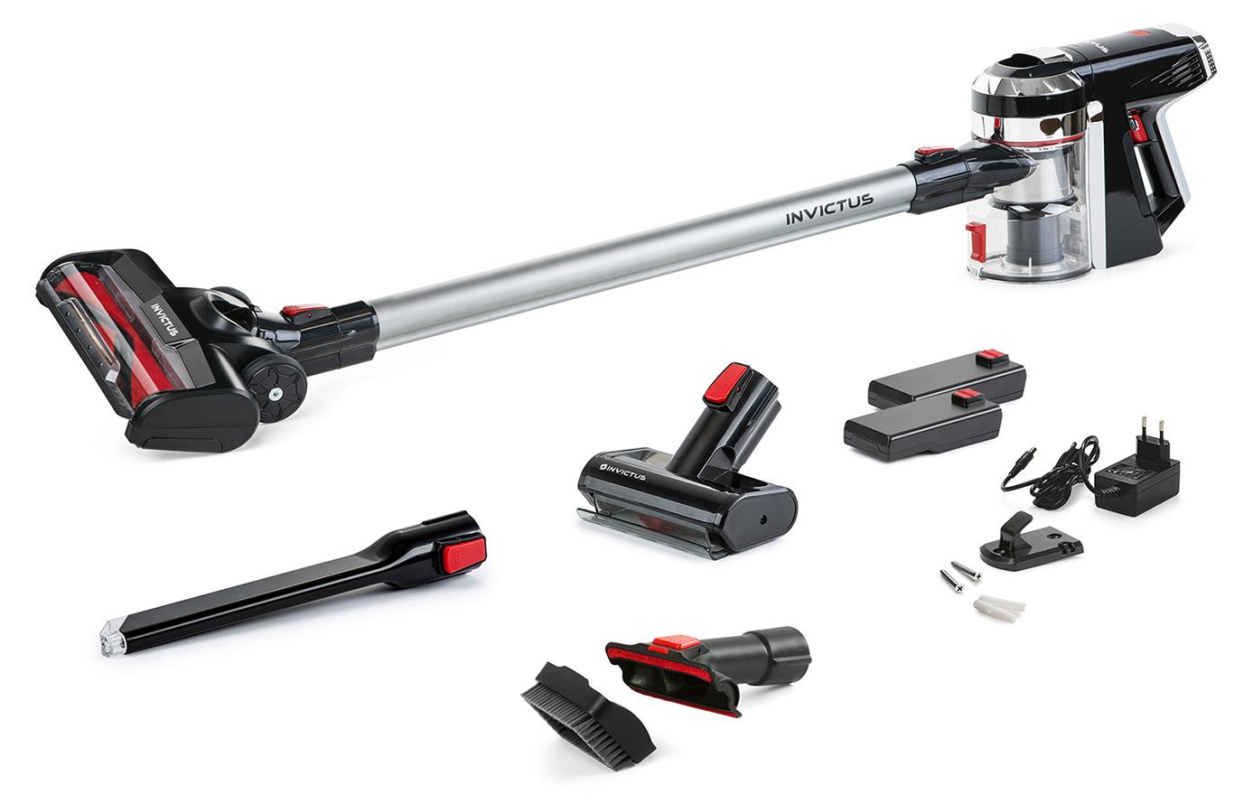 Genius Invictus X9 Akku-Staubsauger kabellos & beutellos, selbststehend, Laufzeit bis 35 Min. - für Tierhaare/Teppiche/Hartböden/Auto, Set 15-tlg.