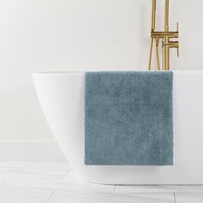 Becky Cameron 100% Cotton Reversible Solid Bath Mat