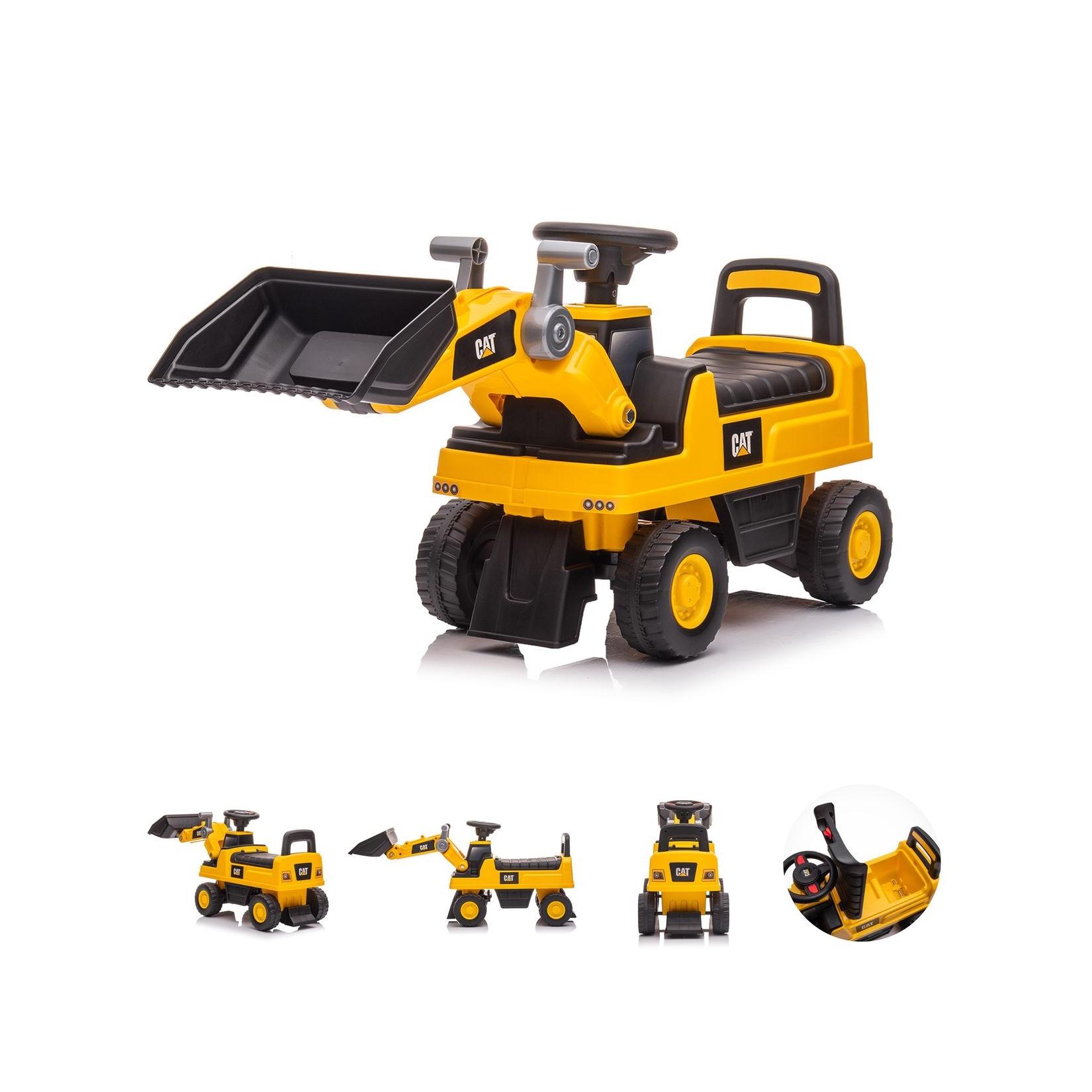 Chipolino Rutschfahrzeug CAT Loader Radlader Hupe, Staufach, Baggerschaufel gelb