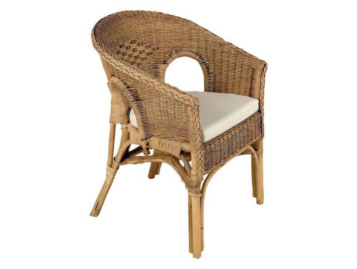 Fauteuil avec coussin en moelle de rotin Galep Avec coussin