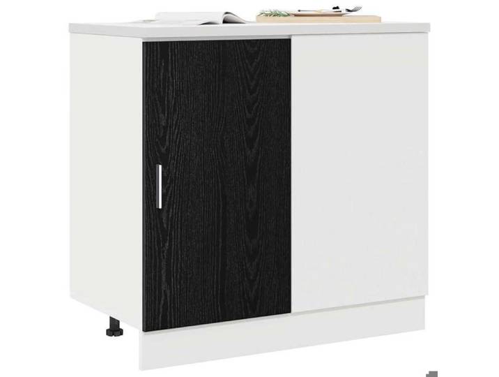 1pc Noir Armoire base/Caisson de cuisine - SWEETY Meuble de cuisine d'angle Chêne noir 86x46x81 5cm CL75702364179