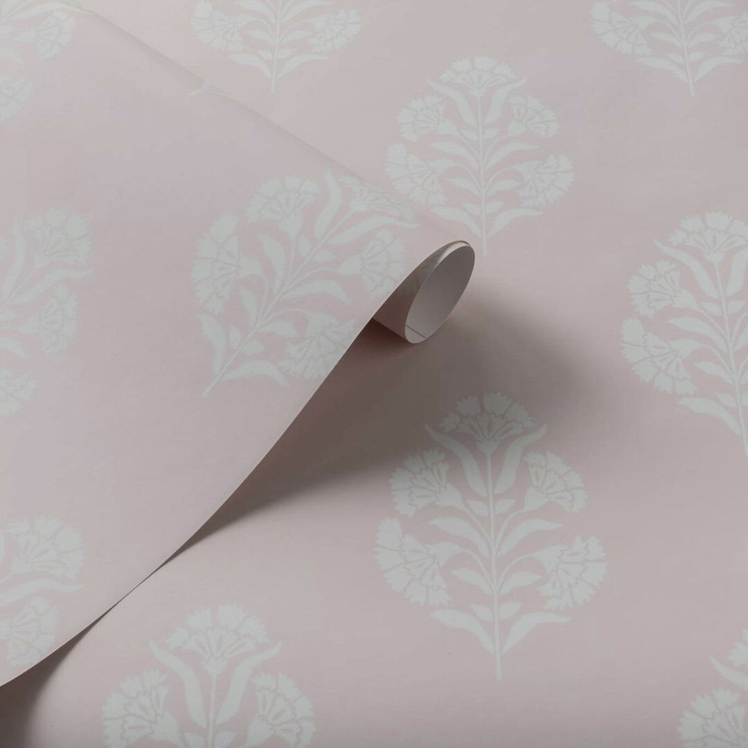 Clarke & Clarke Standen Secret Garden 10.05m x 52cm Matte Wallpaper Roll Blush