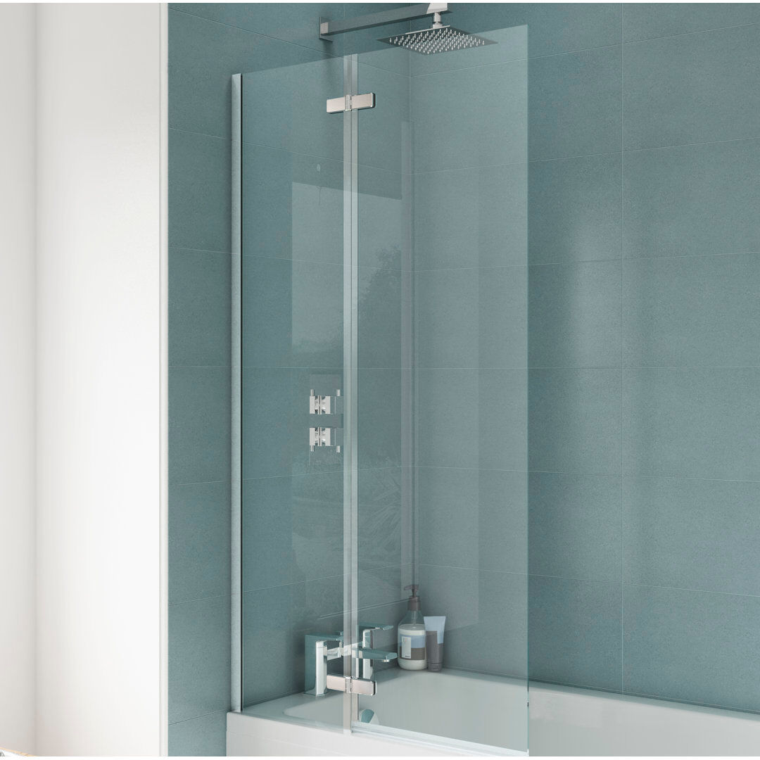 Nuie Ella Screens 745mm W x 1400mm H Hinged Semi-Frameless Tub Door with Clear Glass Chrome 1,400mm H