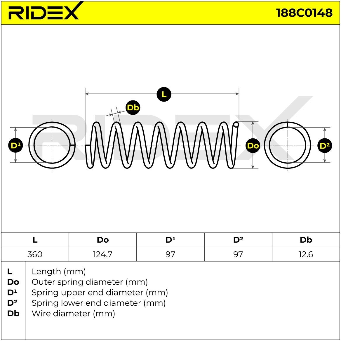 RIDEX 188C0148 Coil spring