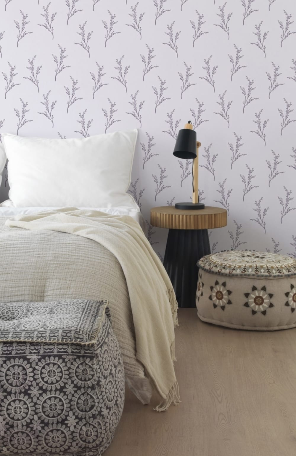 GEESE HOME Pouf rectangulaire en textile coloris gris Gris 55x40x45cm