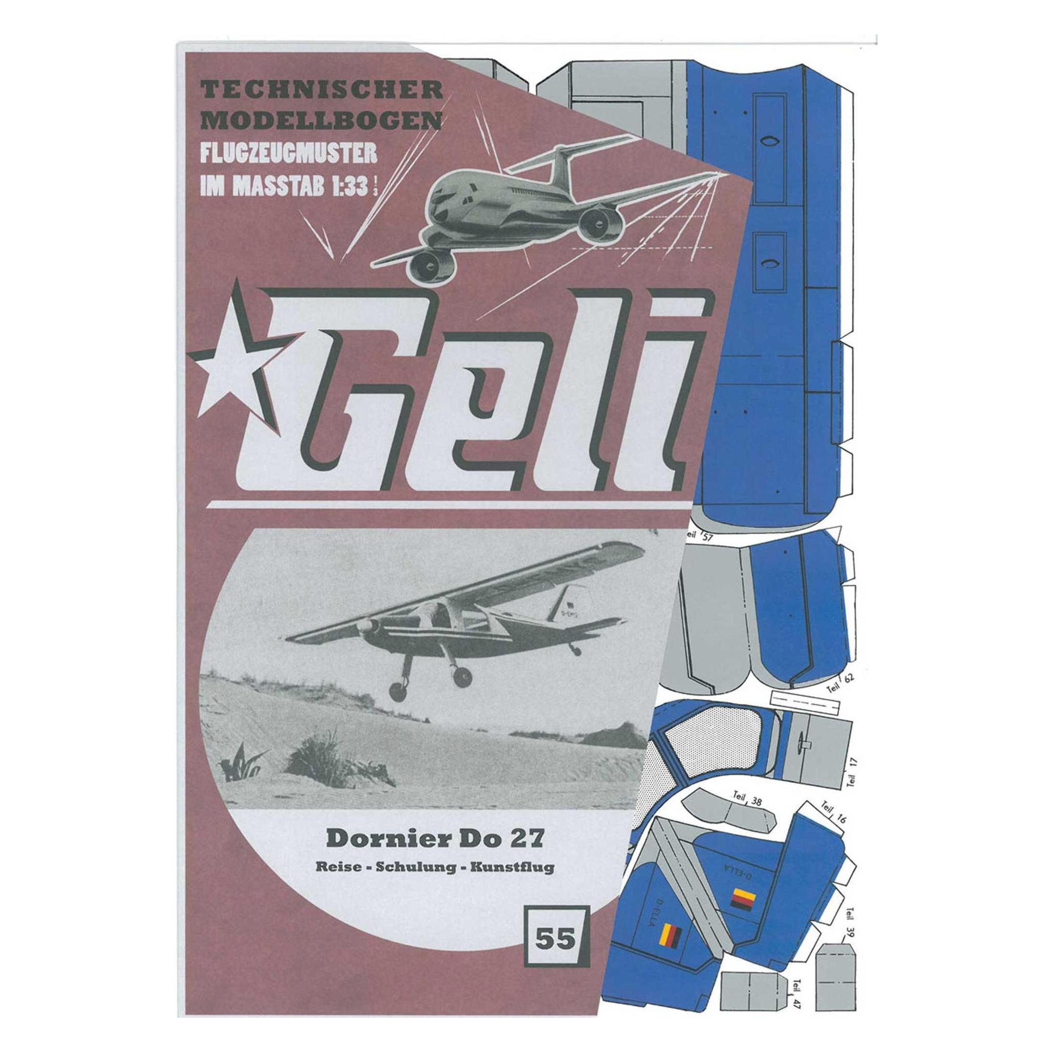 Geli dornier do-27 kartonmodell (Kunstflug) (34055)