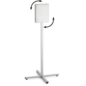 Durable Infoständer Info aus Aluminium, silber, A4, 134,8 cm Höhe, Hoch- oder Querformat, beidseitig, wetterfest