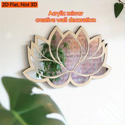 Fusion Finds Modern Lotus Wall Mirror Mandala Self Adhesive Acrylic Wall Decor For Bedroom, Living Room & Entryway Modern Lotus Wall Mirror Mandala Self Adhesive Acrylic Wall Decor For Bedroom, Living Room & Entryway