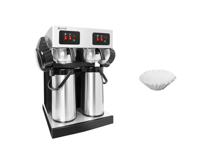 GGM Gastro Filterkaffeemaschine 2x 2,2 L Edelstahl Ideal für den Dauereinsatz, hochwertige Edelstahlverarbeitung, einfache Reinigung, hohe Durchsatzleistung, robust