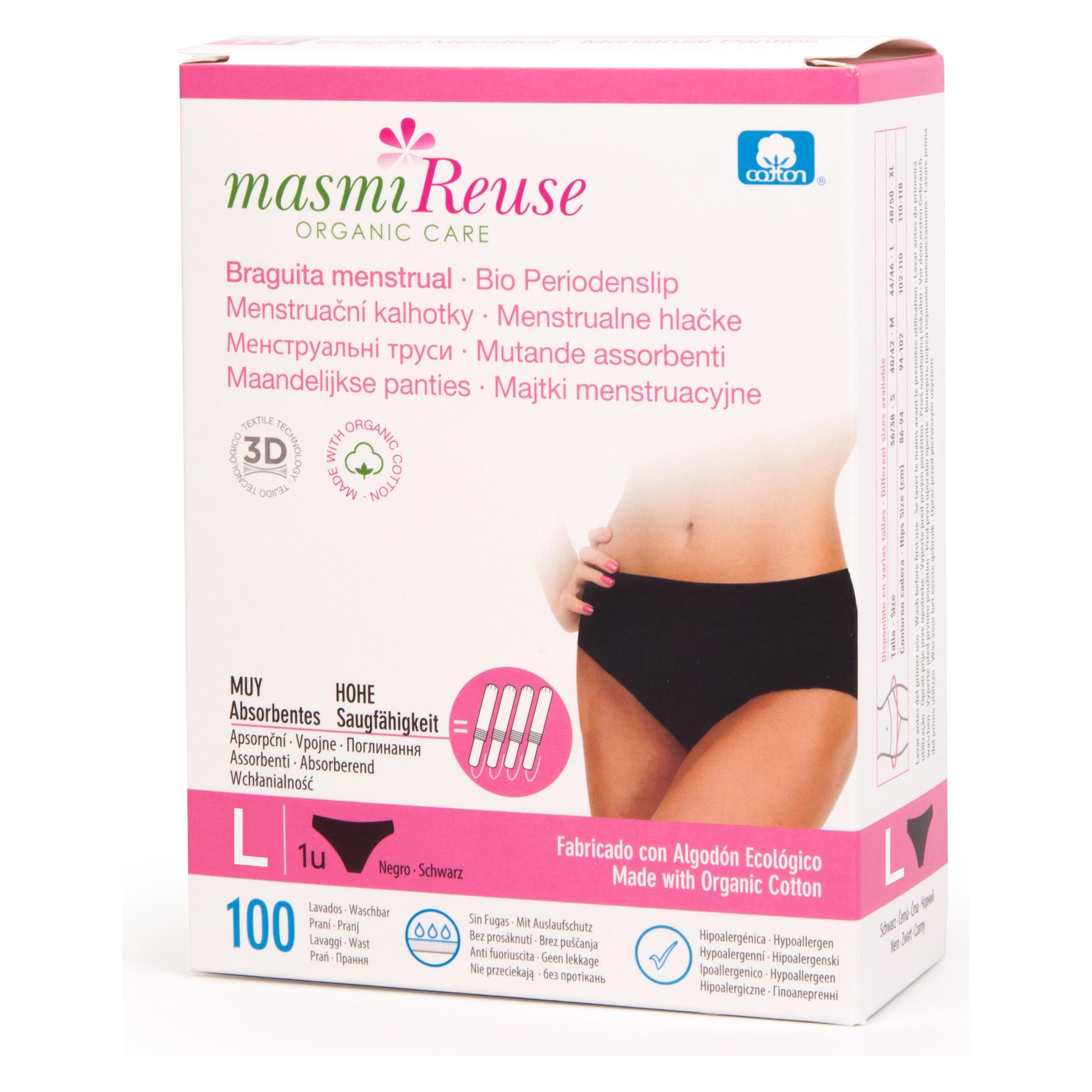 Masmi Bio Periodenslip Grösse L - Schwarz - Reuse (L) (25043261)