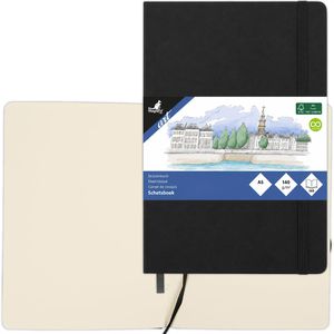 Kangaro Skizzenbuch 78-K-861220, A5 hoch, 140 g/m², creme, Fadenbindung, Hardcover, 80 Blatt