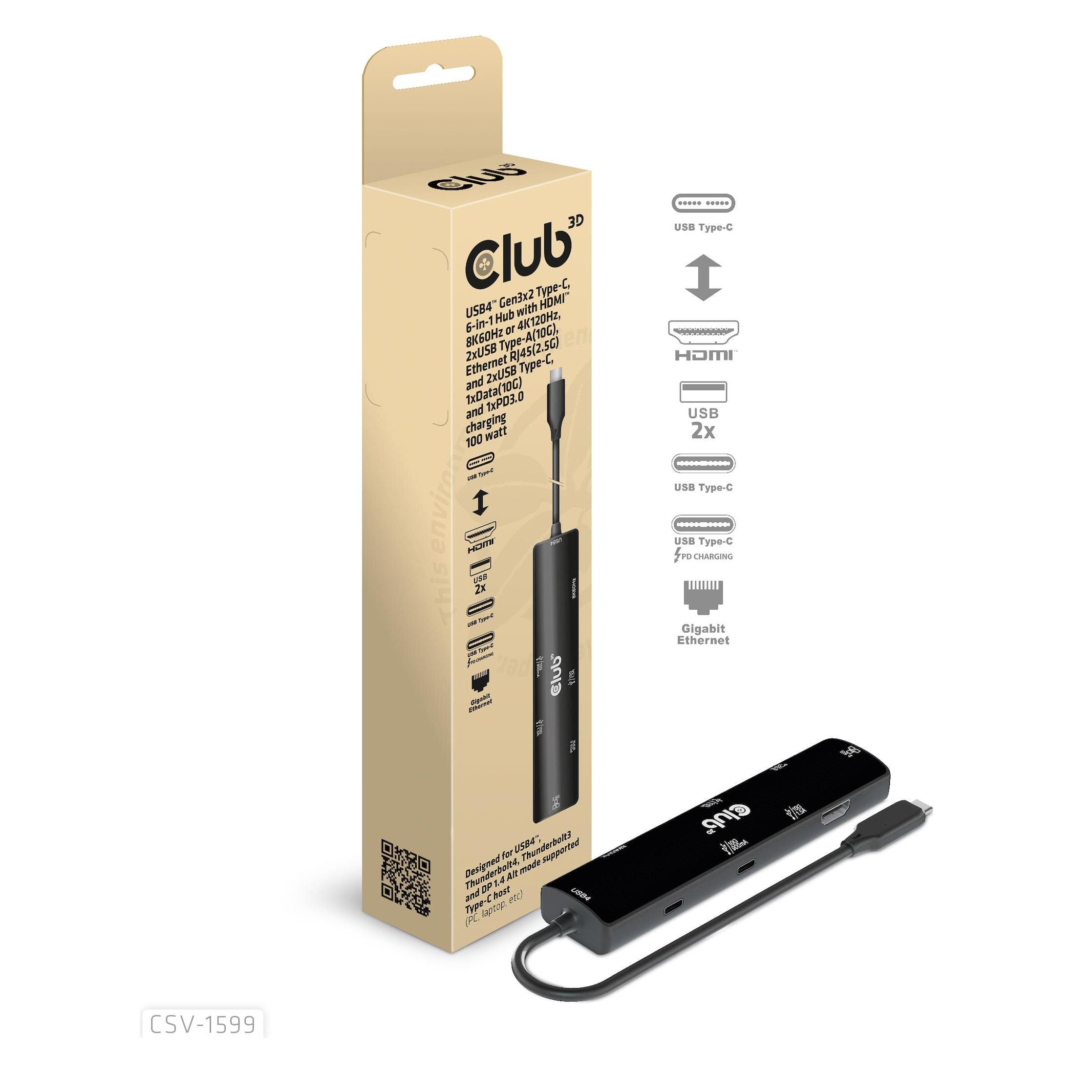 Club 3D CSV-1599 (USB-C, 6 Ports) (CSV-1599)