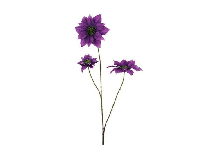 Countryfield zijden clematis met paarse bloemen, 89 cm