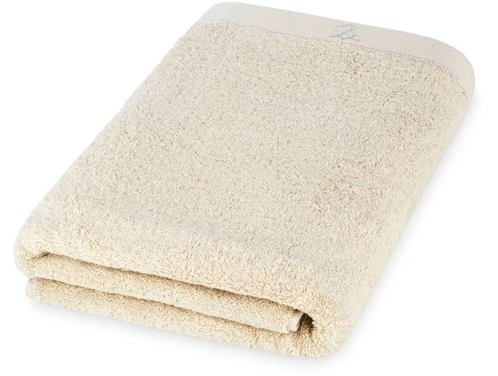 Duschtuch ROSS Doubleface, Uni/Streifen , beige (natur), B:70cm L:140cm, Frottier, Baumwolle, Handtücher, Duschtuch, aus feinster Baumwolle