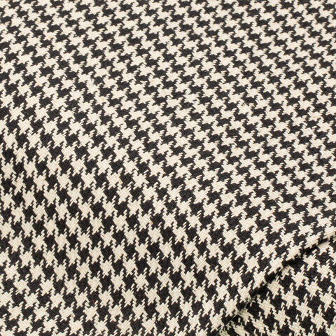Bourette-Seide "Hahnentritt", schwarz/creme