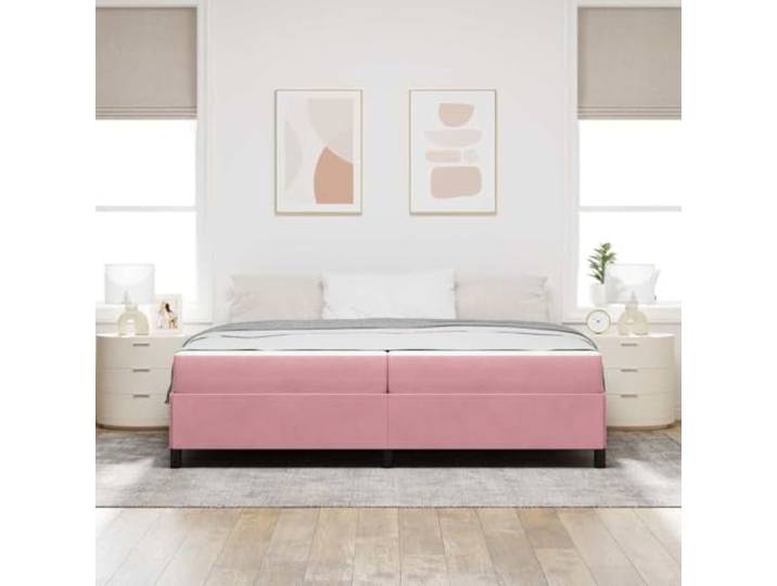 KTHLBRH Doppelbett Rosa 200 x 200 cm mit Matratze Minimalistisches Design, gepolsterte Struktur, weicher Stoff, geeignet für moderne Räume