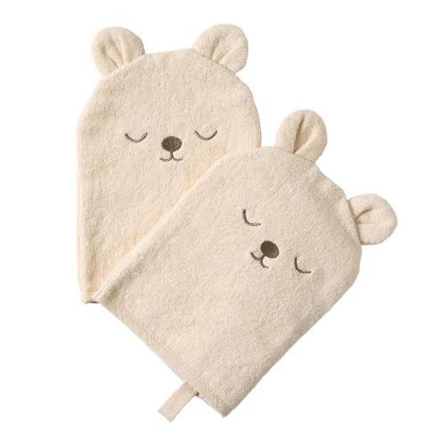 NOUS Kids washand beer set van 2 ecru