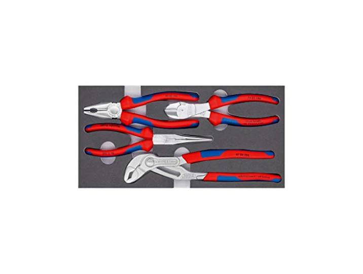 KNIPEX Tangenset met schuimrubberen inlay 4-delig, 00 20 01 V17