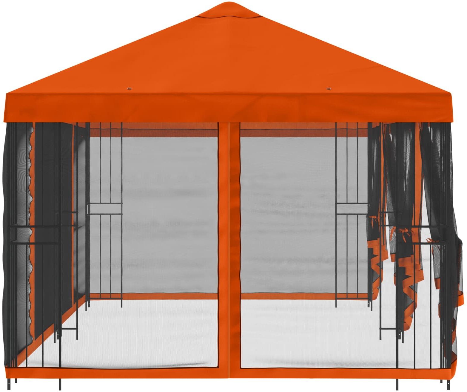 vidaXL Garden Gazebo with Sidewalls 6 x 3 m Orange Polyester et Acier