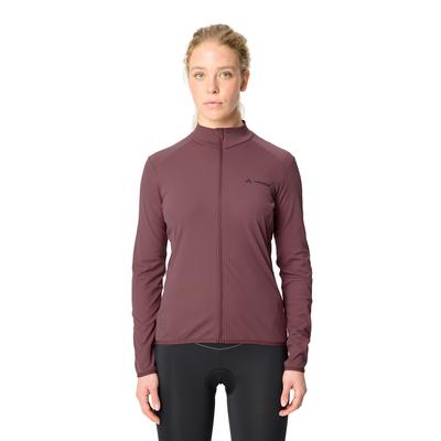 Radtrikot VAUDE "WOMEN'S MATERA LS TRICOT II", Damen, Gr. 42, braun (ruby dusk), Web, Obermaterial: 100% Polyester, hoch geschlossener Ausschnitt, eingesetzt eingefasste Kante, Trikots, mit zwei offenen Rückentaschen, in weicher, stretchiger Qualität