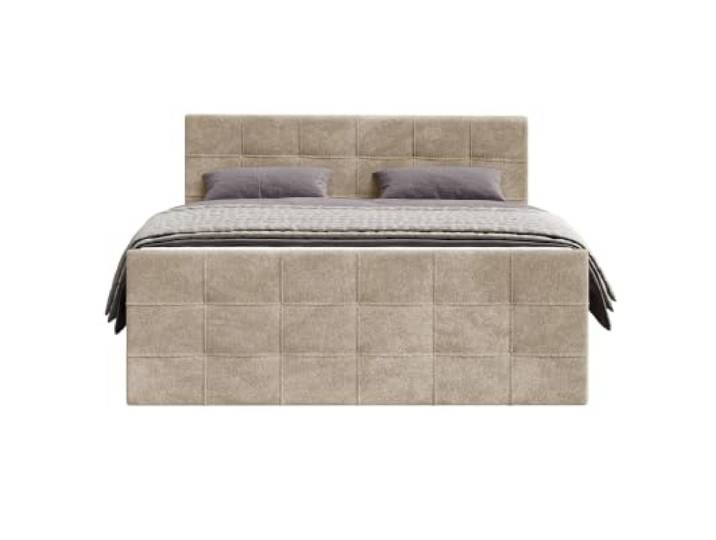 Chilly. Möbel Design Bett Modena - Komfort Boxspringbett mit gesteppter Optik, Matratze und Topper - 160x200 cm - Monte Dunkelbeige