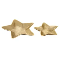 Amagohome Dekoschalen Stern 2er Set Starlight Weihnachtsdeko Aluminium : gold