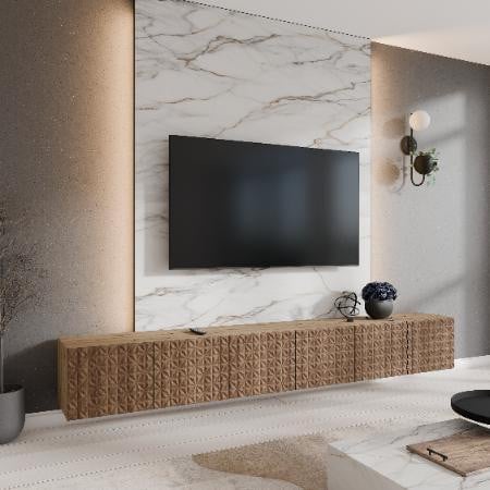 Margaret Hadas24 Cali TV-kast, modern hangend tv-meubel voor de woonkamer, Breedte: 300 cm