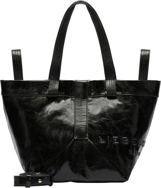 Famanu Damen-Shopper Tasche Schwarz 'Crinkle' Suèdelook - Stylisch und geräumig