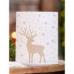 Dekoleuchte Winterhirsch LED Papier creme