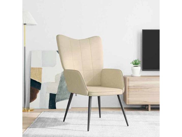 Elégance-Chic Chaise de relaxation - Crème - Tissu - 61 x 70 x 96 5 cm - Fauteuil salon/Chaise de sofa_001188682