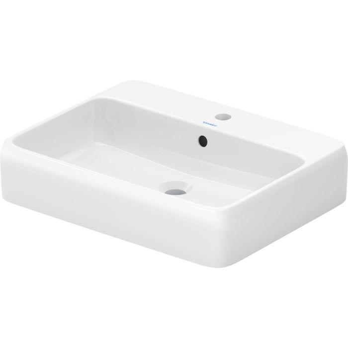 Duravit Collection One Aufsatzbecken 2385602027 mit Hahnlochbank, Hahnloch, Überlauf, Weiß Hochglanz