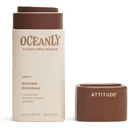 Attitude, Highlighter + Bronzer, Oceanly Plastic-Free Lightweight Bronzer Stick Titanium Dioxide-Free (Ebony, Bronzer, 20 g)