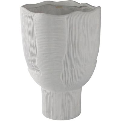 Dekovase AM DESIGN "Blüte, Tischvase aus Keramik, Höhe ca. 35 cm", weiß, B:23cm H:35cm T:24cm, Keramik, Vasen, Keramikvase, Dekoobjekt, Blumenvase