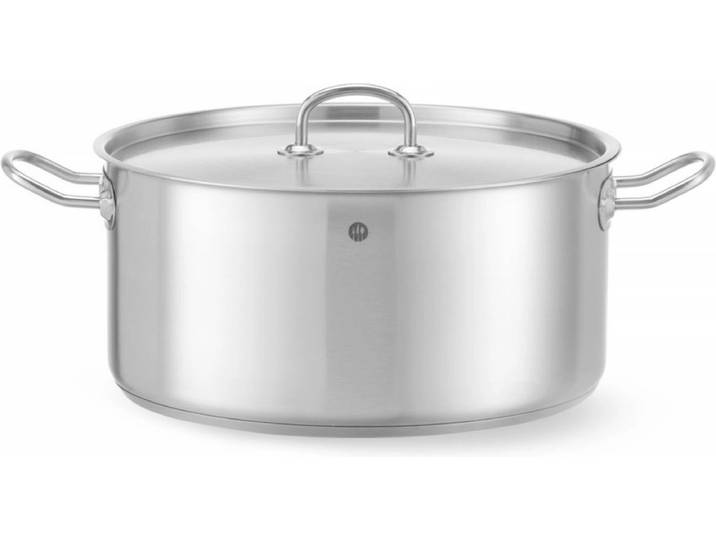 HENDI Kookpan laag – 12L – inductiegeschikt – koelblijvende handgrepen – met deksel