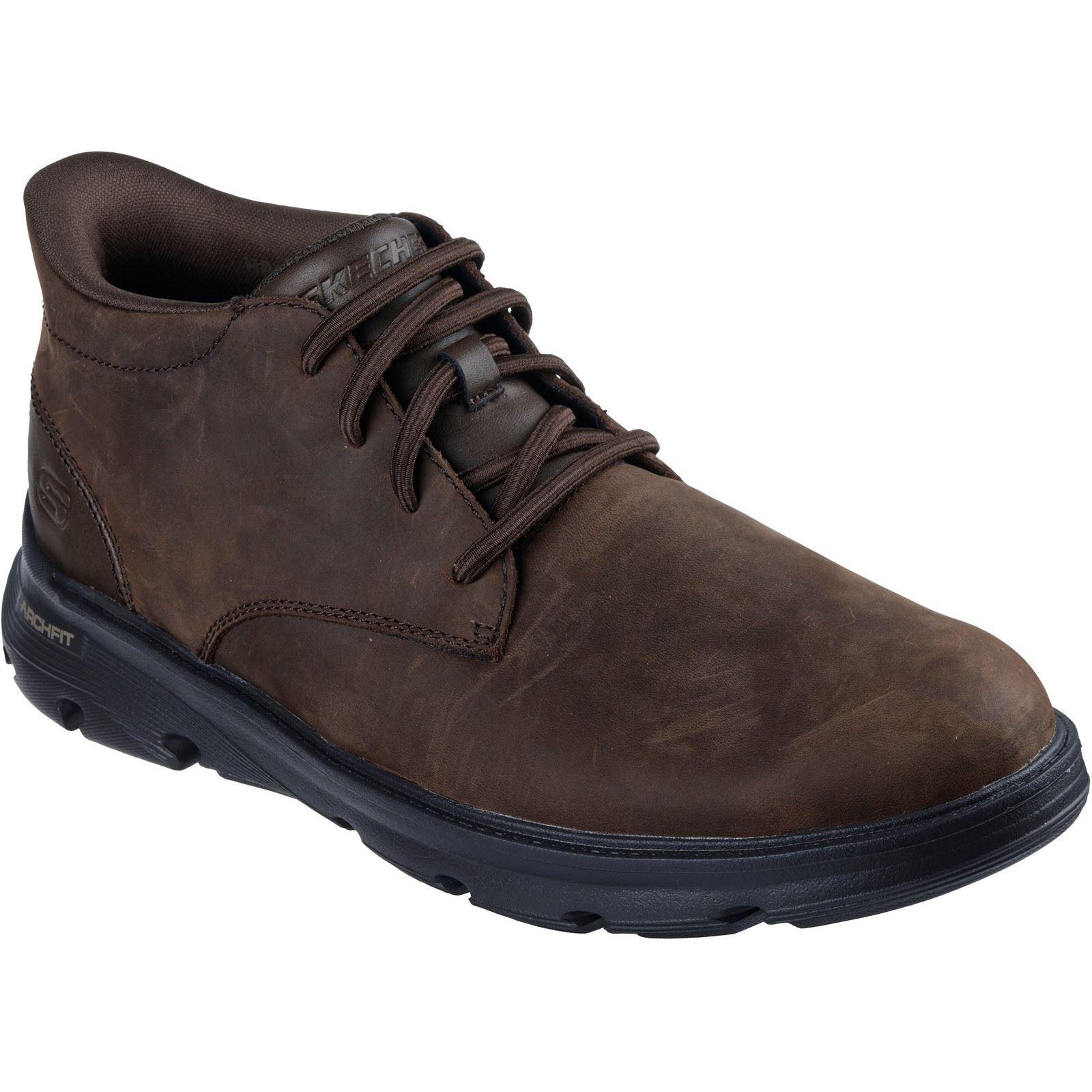 Skechers Arch Fit Garza Ridley Herren Stiefeletten Aus Leder In Kakaofarbe