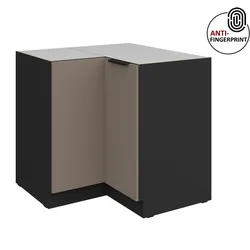 Küchen Eckschrank 90x90 Küche ARIA Sandgrau matt Anti Fingerprint Küchenzeile