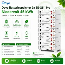 Deye  LV  Batteriespeicher  SE-G5.1  Pro-B  Niedervolt  Set  45.9  KWh  LiFePO4