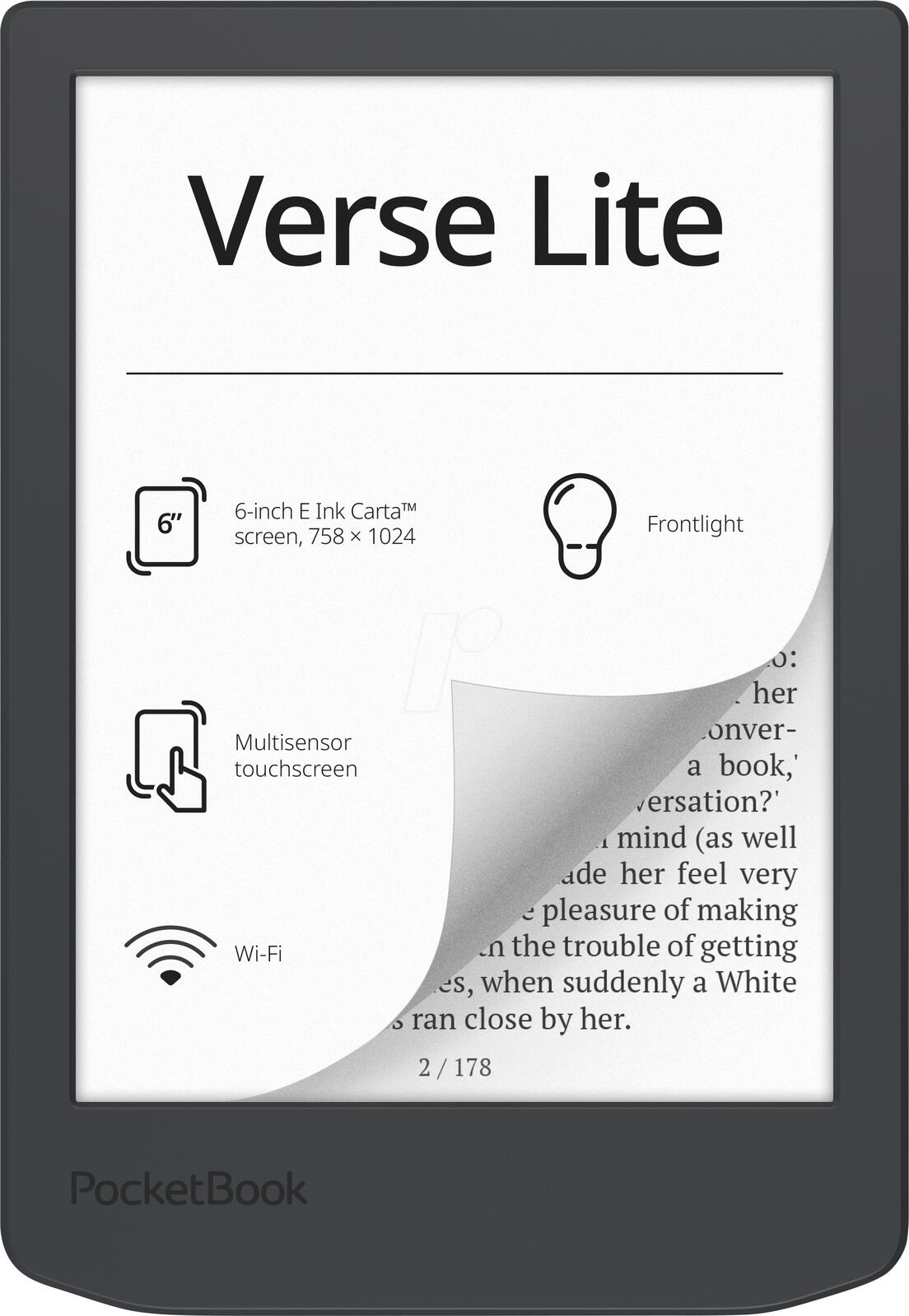 PocketBook Verse Lite eBook-Reader - Midnight Grey PB619-T-WW-B