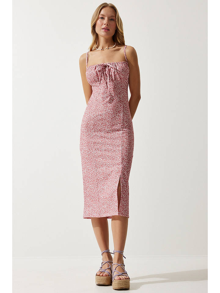 trendyol Kleid in Rosa/ Weiß - 40