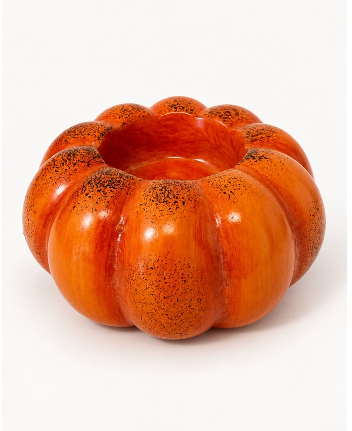 Pompoen theelichthouder terracotta oranje 11 cm