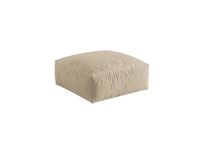 Design Sitzpouf „Martina“ Samt Beige hell 106 x 106 cm Micadoni