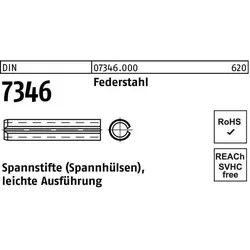 Nieten, Spannstift DIN 7346/ISO 13337 10 x 80 Federstahl leichte Ausf. DIN 7346
