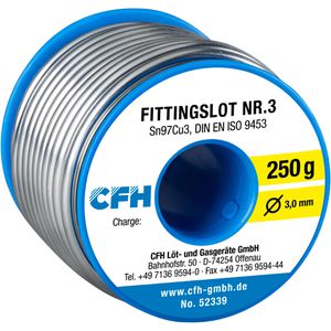 CFH Lötzinn 52339, WL 339, bleifrei, Ø 3mm, 97% Zinn, 3% Kupfer, 250g