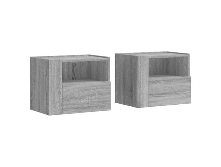 Heofavd Wand-Nachttisch 2er Set Grau Sonoma 45x30x35 cm