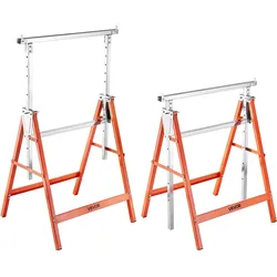 VEVOR Teleskop Arbeitsbock, 2er-Pack, Gerüstböcke, 200 kg Tragkraft, Unterstellbock, 800–1300 mm höhenverstellbar, mit rutschfesten Fußpolstern, für Holzarbeiten, Tischler & Bauunternehmer