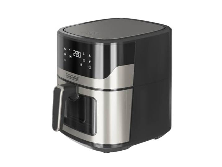 Black+Decker – Heißluftfritteuse BXAF8000E 2000W 8L Dual-Heizung 8 Programme Defrost & Dehydrate Touchscreen Sichtfenster Antihaft PFOA/BPA-frei