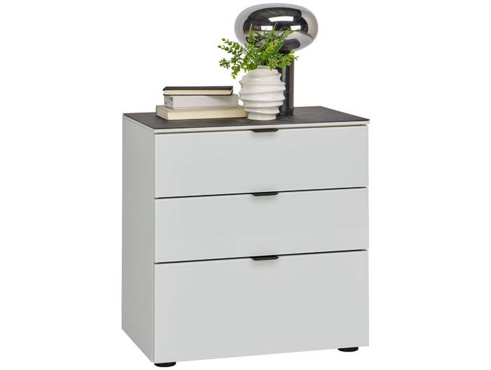 Moderano Nachttisch, Schwarz, Hellgrau, Kunststoff, 3 Schublade(n) Schubladen, 58x62.5x40 cm, Lga, Goldenes M, BQ - Bündnis für Qualität, Made in Germany, Typenauswahl, Schlafzimmer, Nachttische