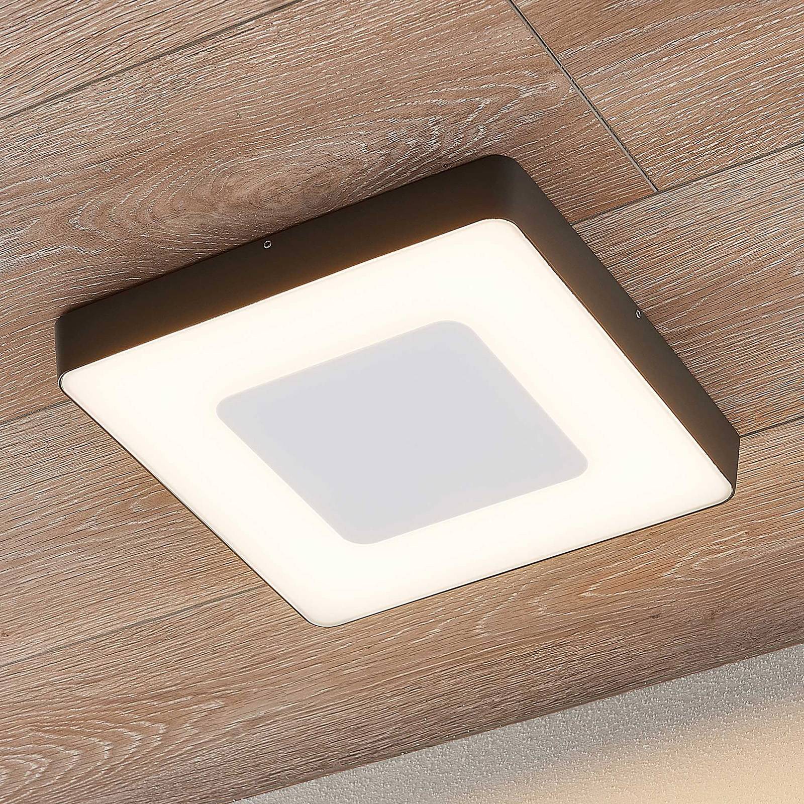 LED Außendeckenleuchte Sora Lucande, schwarz, Aluminium, Modern, LED Deckenleuchten